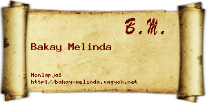 Bakay Melinda névjegykártya